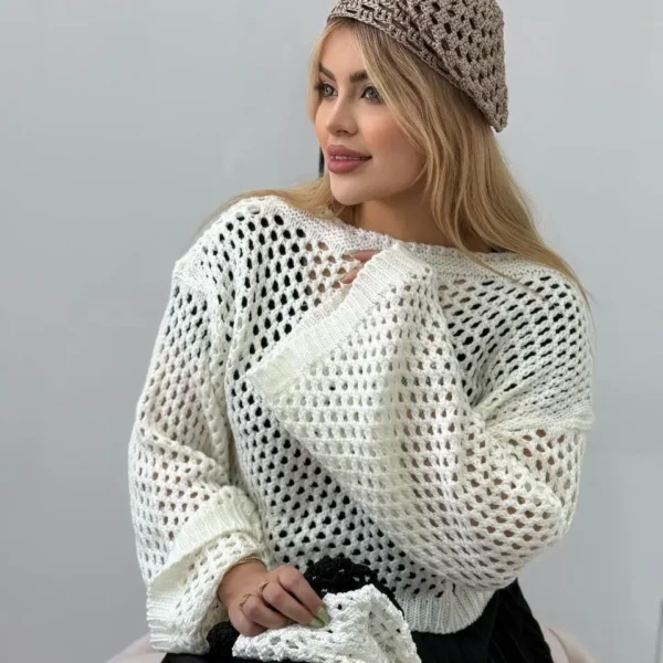 بلوز زنانه قلاب بافی