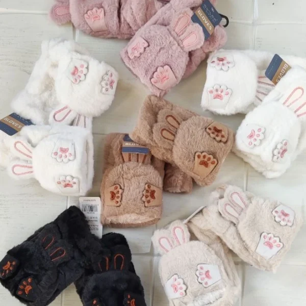 دستکش زمستانی دخترانه مدل خرگوش